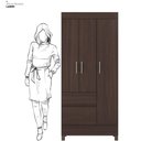 Ver imagem 7 de Guarda Roupa Solteiro Wend 3 Portas 2 Gavetas MDP Café Touch Demóbile