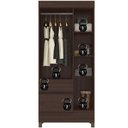 Ver imagem 6 de Guarda Roupa Solteiro Wend 3 Portas 2 Gavetas MDP Café Touch Demóbile