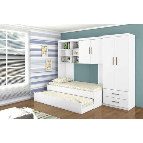 Quarto Modulado Infantil 4 Peças Clara Branco