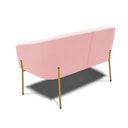Ver imagem 4 de Sofá Namoradeira e 2 Poltronas Pé de Ferro Dourado Stella Suede D03 - D'Rossi Rosa Bebê