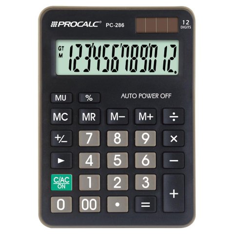 Calculadora de Mesa 12 Dígitos - Preta