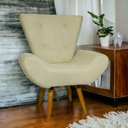 Ver imagem 2 de Poltrona Decorativa para Sala Recepção Manicure Consultório Escritório Emilia Suede