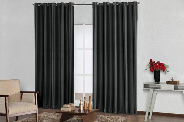 Cortina Blackout Re9Casa para Quarto ou Sala3,70x2,70M Cor Preto - 1