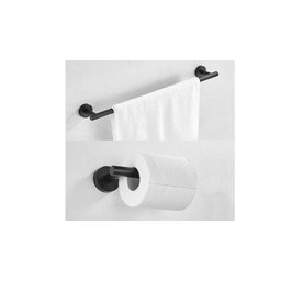 Kit Acessórios para Banheiro Aço Inox Acabamento Redondo Preto Fosco Black 4 Peças - 5