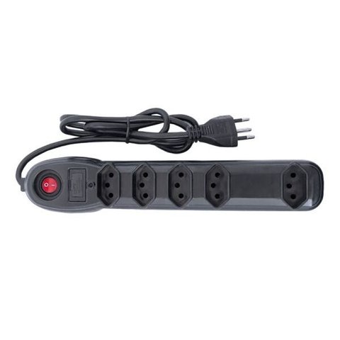 Filtro de Linha Megacabos 5 Tomadas 3P Preto