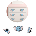 Ver imagem 1 de Puxador Infantil Elefante Azul e Rosa para Gavetas e Armários, Decoração Quarto Infantil