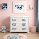 Ver imagem 3 de Puxador Infantil Elefante Azul e Rosa para Gavetas e Armários, Decoração Quarto Infantil