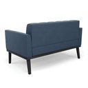 Ver imagem 5 de Sofá Namoradeira 2 Lugares Base de Madeira Preto Elisa Suede Azul Marinho D03 - D'Rossi