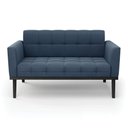 Ver imagem 3 de Sofá Namoradeira 2 Lugares Base de Madeira Preto Elisa Suede Azul Marinho D03 - D'Rossi