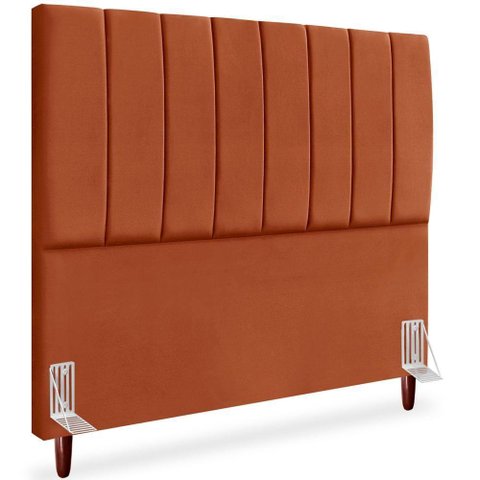 Cabeceira Queen 160cm Arlla Suede Terracota Rm Terracota