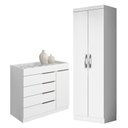 Ver imagem 1 de Cômoda Sapateira Sevilha 2004147 e Armário Multiuso New 2000192 Branco Tx - Aramóveis