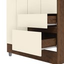Ver imagem 6 de Guarda Roupa Solteiro Abruzzo 4 Portas de Bater 2 com Espelhos 2 Gavetas Nogueira/offwhite G98 - Gra