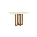 Ver imagem 1 de Mesa de Jantar 4 Lugares Henn Natalí SC74-127 Tampo de Vidro Nature/Off White SE
