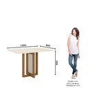 Ver imagem 2 de Mesa de Jantar 4 Lugares Henn Natalí SC74-127 Tampo de Vidro Nature/Off White SE