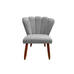 Poltrona Cadeira Pétala Penteadeira - Dritex:suede Cinza - 2
