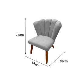 Poltrona Cadeira Pétala Penteadeira - Dritex:suede Cinza - 6