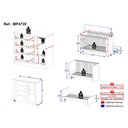 Ver imagem 4 de Berço 3 em 1 para Colchão 130x60cm com Cômoda 1 Porta 4 Gavetas Brisa Multimóveis Mp4739 Branco
