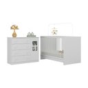 Ver imagem 2 de Berço 3 em 1 para Colchão 130x60cm com Cômoda 1 Porta 4 Gavetas Brisa Multimóveis Mp4739 Branco