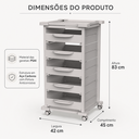 Ver imagem 2 de Carrinho com 5 Gavetas para Organização em Qualquer Ambiente com Rodinhas