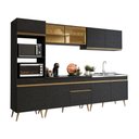 Ver imagem 2 de Armário Cozinha Modulada Completa 302cm Florença Multimóveis MP2459 Preto