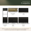 Ver imagem 5 de Armário Cozinha Modulada Completa 302cm Florença Multimóveis MP2459 Preto