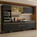 Ver imagem 1 de Armário Cozinha Modulada Completa 302cm Florença Multimóveis MP2459 Preto