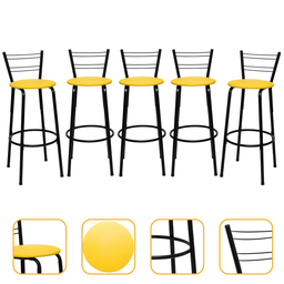 Kit 5 Banquetas para Balcão Bancada Cozinha Bistrô Ilhas Gourmet Bares Banco Flórida Preta - 1