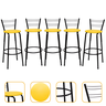 Kit 5 Banquetas para Balcão Bancada Cozinha Bistrô Ilhas Gourmet Bares Banco Flórida Preta - 1