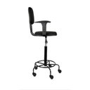 Ver imagem 2 de Cadeira Secretaria Caixa Alta C/ Braço Regulagem - L Duplo Base de Ferro com Apoio de Pés Rodízio Te