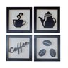4 Quadros Decorativos Cantinho do Café MDF em Relevo:Bege - 1