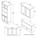 Ver imagem 4 de Cozinha Modulada 9 Pecas 225x195 Cm Denv Branco Rivera Dtall