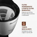 Ver imagem 4 de Cafeteira Elétrica Mondial Dolce Arome Thermo Preto 800w 127v - C-33 Jt 24x