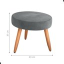 Ver imagem 4 de Conjunto Poltronas e Puff Iara Veludo Cinza