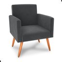 Ver imagem 3 de Conjunto Poltronas e Puff Iara Veludo Cinza