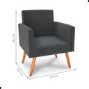Ver imagem 5 de Conjunto Poltronas e Puff Iara Veludo Cinza