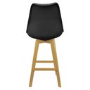 Ver imagem 5 de Kit 5 Banquetas Monty Leda Luisa Saarinen Alta Base Fixa Madeira