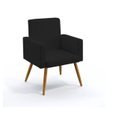 Ver imagem 1 de Poltrona Nina Decorativa Suede Preto para Escritorio, Sala Salão Biselos-decor