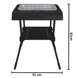 Churrasqueira Elétrica Portátil 2 em 1 Pedestal e Mesa sem Fumaça Grill 220v Preta Agratto Achp01n - 2