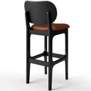 Ver mais imagens de Kit 03 Banquetas Alta Para Cozinha Madeira Fixa Betta L02 Preto Couríssimo Marrom - Lyam Decor