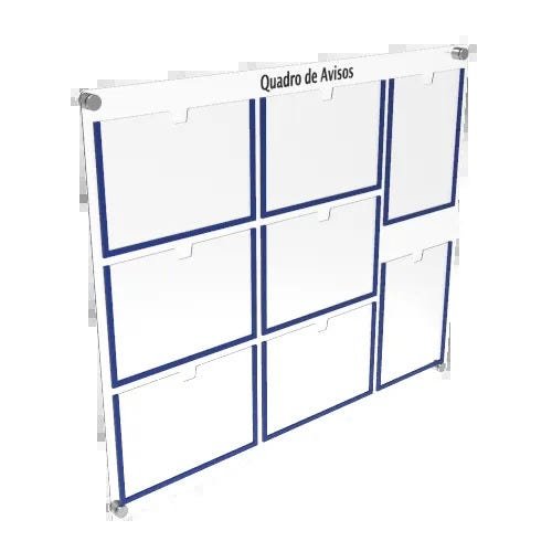 Quadro de Avisos em Acrílico 8 Folhas Colorido - - Azul - 1