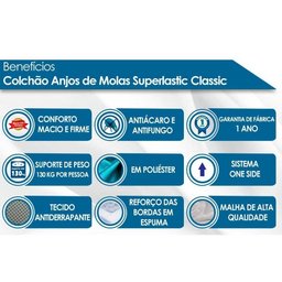 Colchão Solteiro Anjos Molas Superlastic Classic Euro Pillow (78x188x22) -  - 2