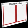 Quadro de Avisos em Acrílico 2 Folhas Colorido - Vermelho Brilhante - 1