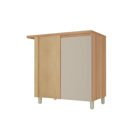Módulo Cozinha Planejada Rainha 1PTA Canto Reto 92cm Greige Nesher
