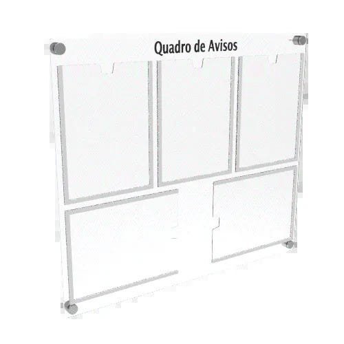 Quadro de Avisos em Acrílico 5 Folhas Colorido - Branco Brilhante - 2