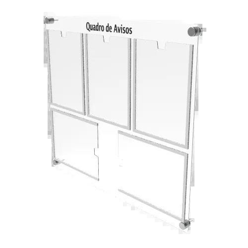 Quadro de Avisos em Acrílico 5 Folhas Colorido - Branco Brilhante - 1