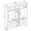 Ver imagem 4 de Guarda Roupa Casal Guarujá 6 Portas e 4 Gavetas Amêndola/off White com Espelho - Demóbile