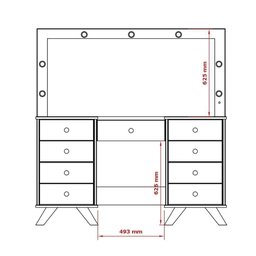 Penteadeira com Espelho e Leds Eloá Branca com Banqueta Patrimar - 3