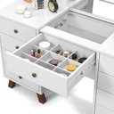 Ver mais imagens de Penteadeira com Espelho e Leds Eloá Branca com Banqueta Patrimar