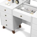 Ver imagem 4 de Penteadeira com Espelho e Leds Eloá Branca com Banqueta Patrimar