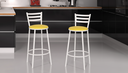 Ver imagem 1 de Kit Banqueta com Encosto Altura de 70cm e Assento de 35cm:amarelo/branco